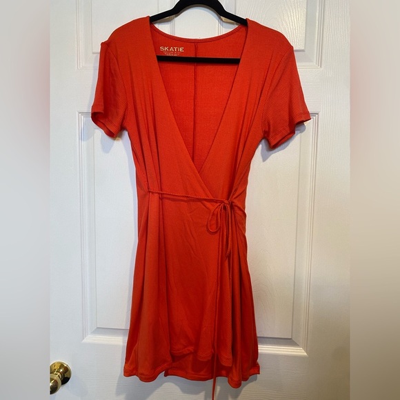 Skatie Ribbed Wrap Dress Size Medium - Picture 2 of 6